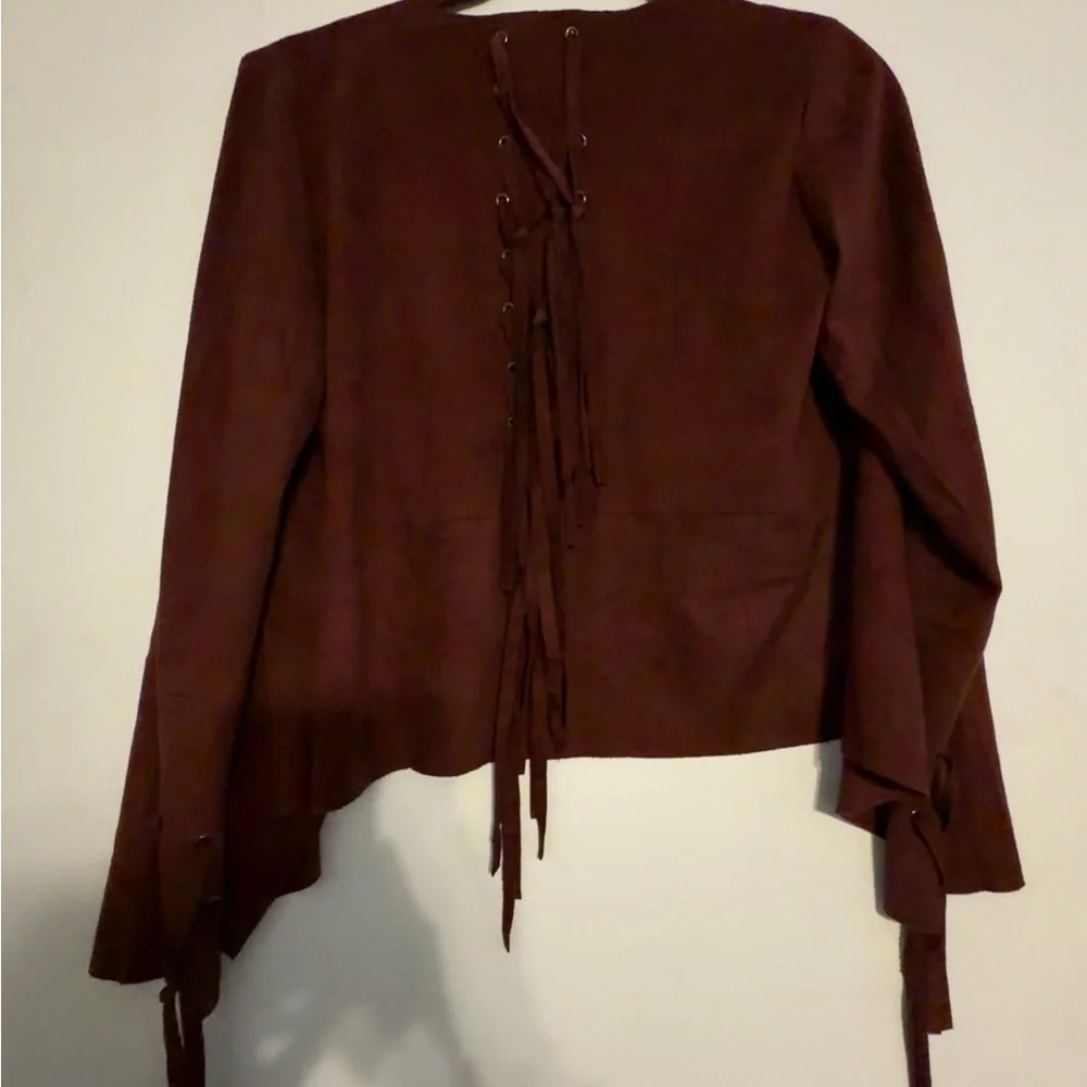 Blu Pepper Rust Brown Open-Front Jacket - Picture 2 of 2